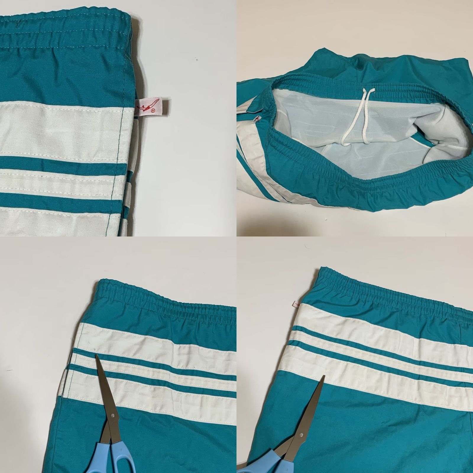 Jantzen VINTAGE Jantzen Men's 40 Swim Shorts Trunks Short Length Lined Green White USA Swim Bottom Style Trunks Size US 40 / EU 56 - 8 Thumbnail