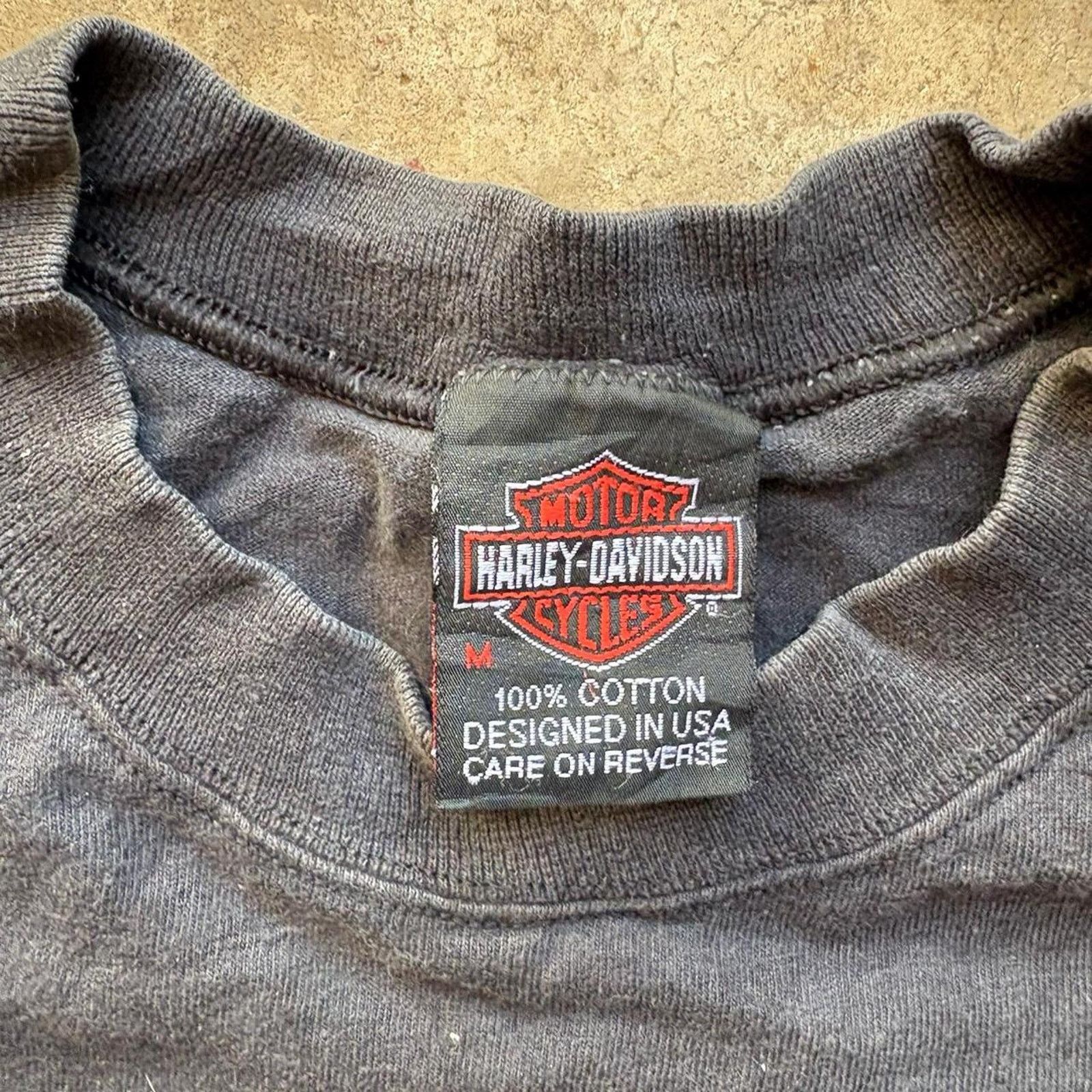 Harley Davidson Vintage 90s harley davidson black bear faded tee shirt Hanes Size US M / EU 48-50 / 2 - 3 Thumbnail