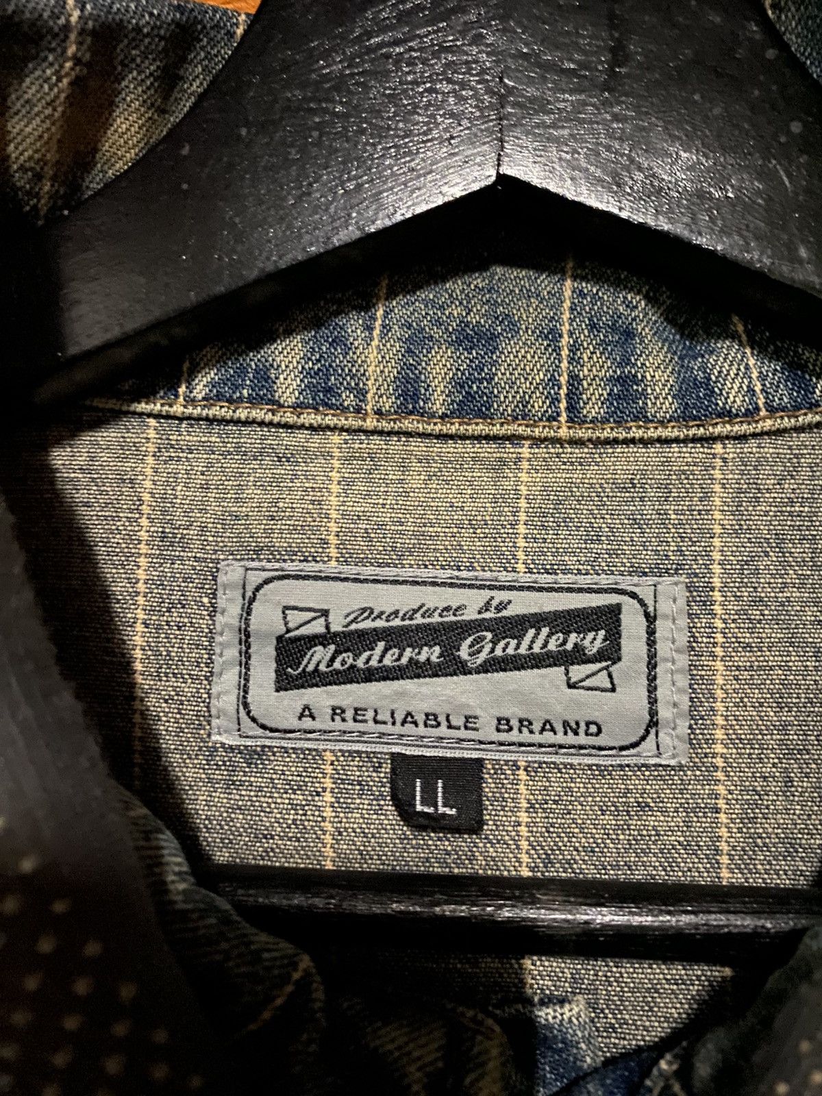 Japanese Brand Vintage Modern Gallery Pinstripe Denim Jacket – 90s Workwear Size US XL / EU 56 / 4 - 7 Thumbnail
