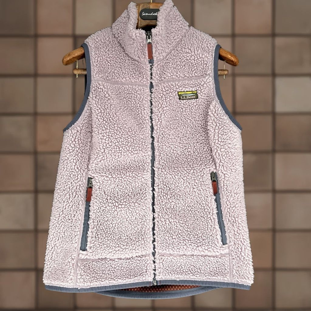 Vintage VINTAGE LL Bean Mountain Pile Vest Womens Small Lavender Sherpa Fleece Full Zip Hiking Size S / US 4 / IT 40 - 1 Thumbnail