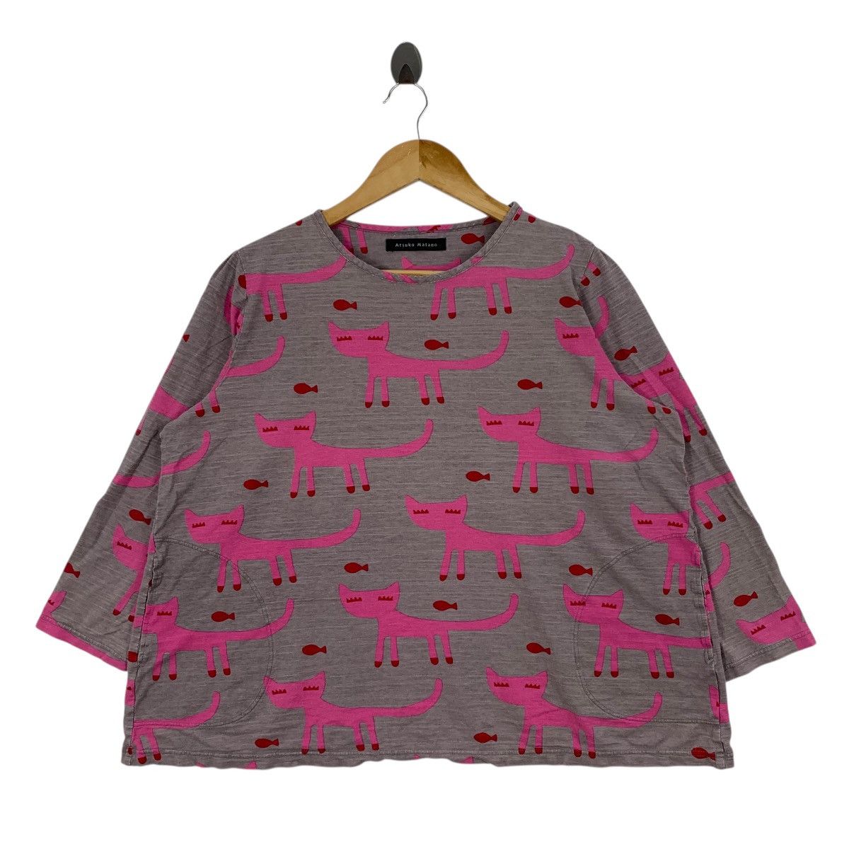Japanese Brand ATSUKO MATANO Cats Overprint Japanese Brand Oversize Tshirt Size US L / EU 52-54 / 3 - 1 Thumbnail