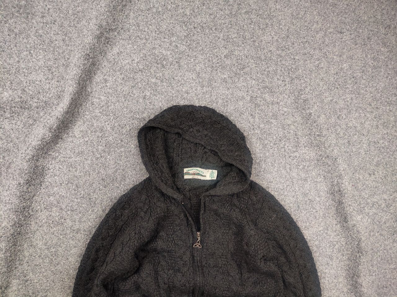 Aran Crafts Aran Crafts Vintage wool Zip Hoodie Knit Cable Gray Sweater Size S / US 4 / IT 40 - 1 Thumbnail