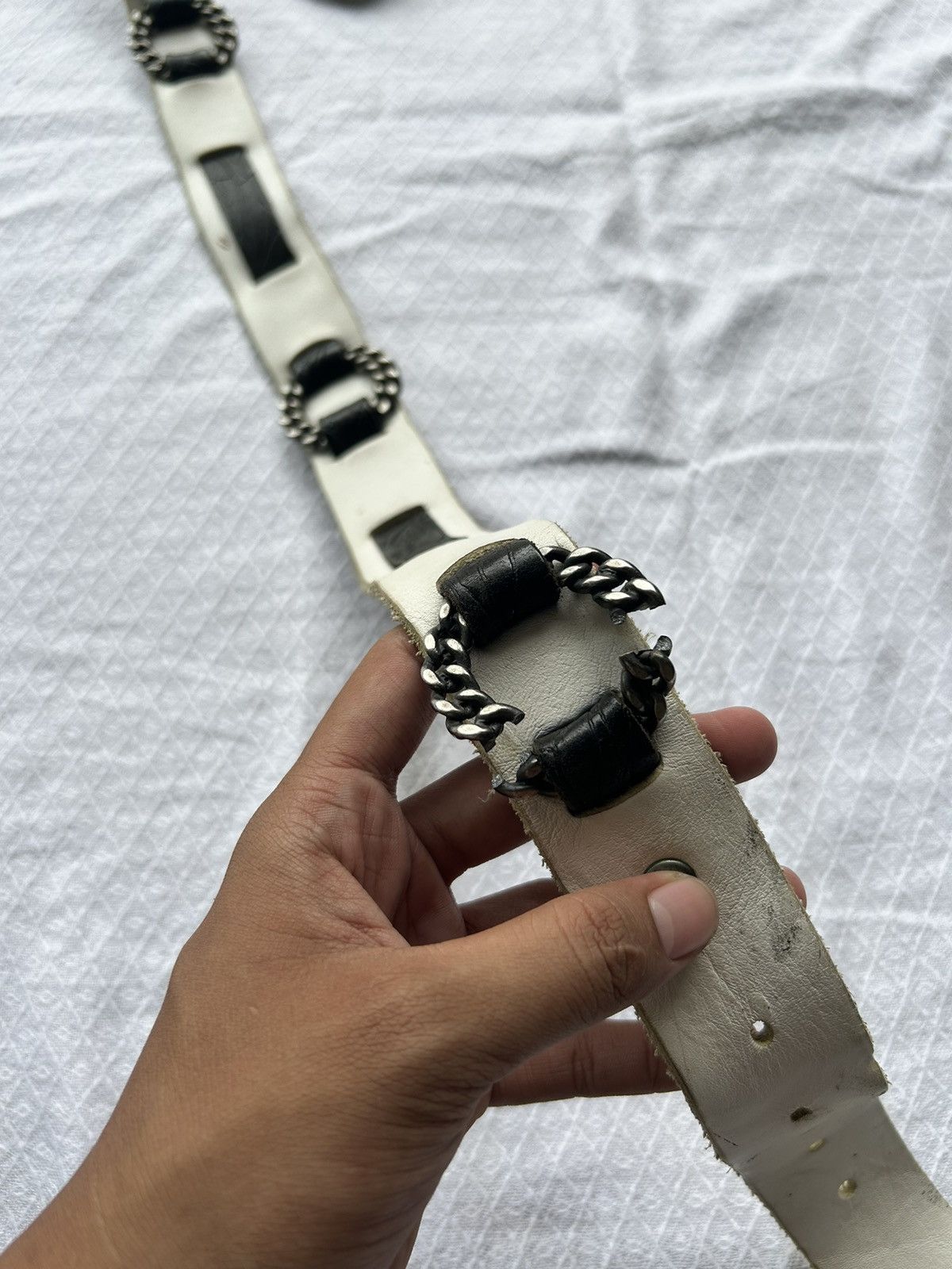 Diesel 💸BINDINGOFFER💸Diesel Y2k Leather Punk Belt Italy Size ONE SIZE - 5 Thumbnail