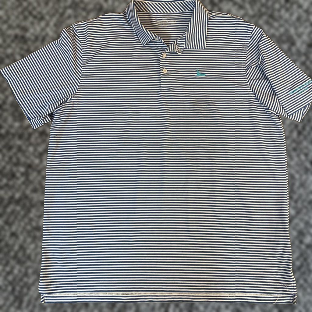 Vineyard Vines Vineyard Vines Polo Shirt Mens XL Performance Blue Striped Short Sleeve Polo Shirt XL Blue Men's Golf Crewneck? Size US XL / EU 56 / 4 - 1 Thumbnail