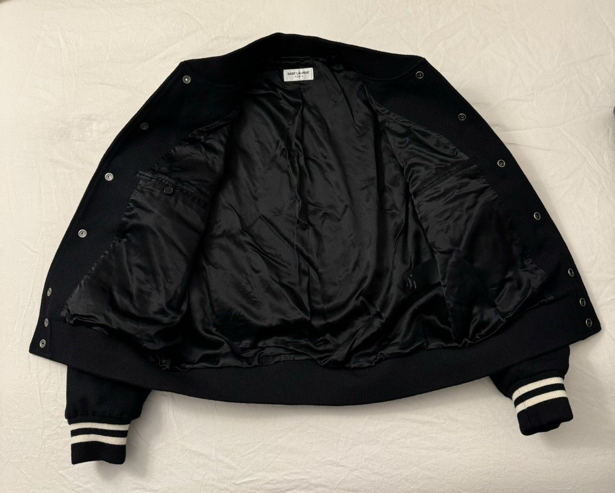 Saint Laurent Paris 🔥Brand New🔥Teddy Leather-Trimmed Wool Bomber Jacket Size US M / EU 48-50 / 2 - 9 Thumbnail