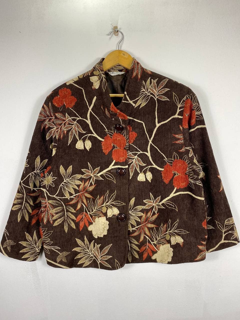 Japanese Brand × Vintage vintage japanese brand velvet jacket floral design Size L / US 10 / IT 46 - 1 Thumbnail