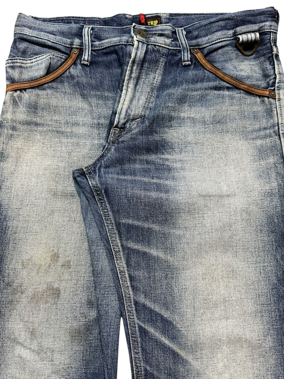 Vintage Edwin Blue Trip Carpenter Faded Wash Distress Loose