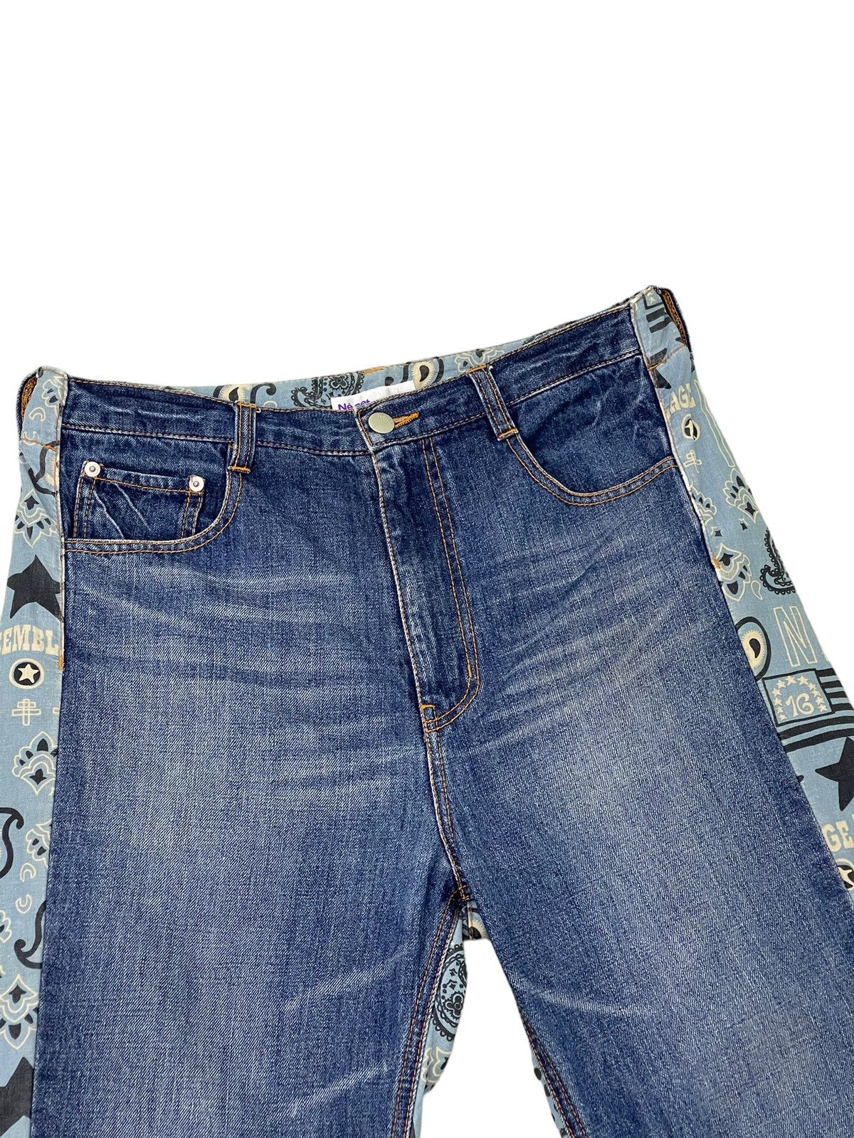 Issey Miyake Paisley Bandana Ne Net Hybrid Jeans Baggy Tapered 6🟦9 Size US 32 / EU 48 - 13 Thumbnail