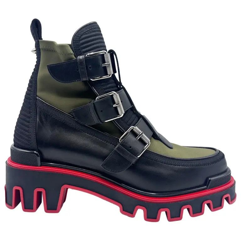 Christian Louboutin o1s1wg110924 Buckle Dune Leather Boots in Navy Size US 11 / EU 44 - 1 Thumbnail