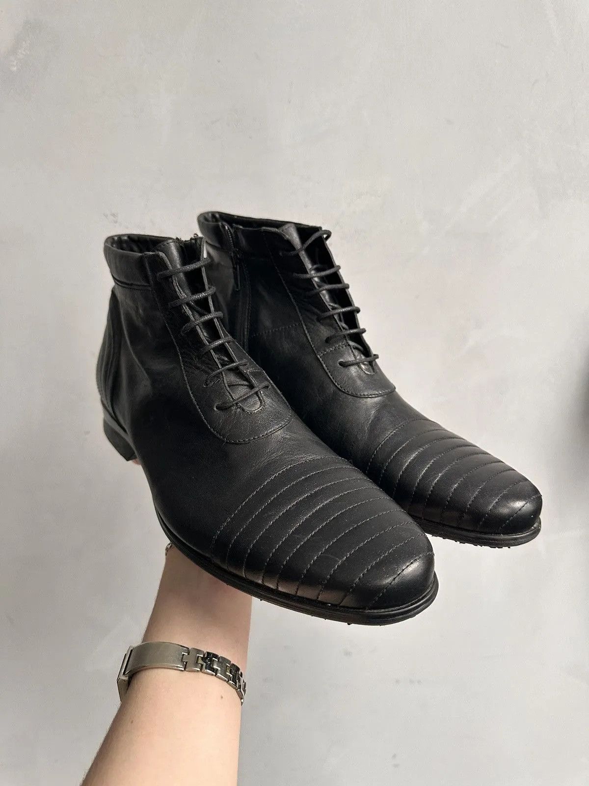 MoMA Classic black leather boots Heidi Sliman vintage style Size US 11 / EU 44 - 1 Thumbnail