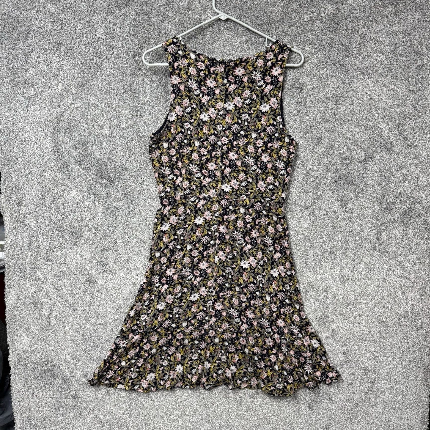 Loft LOFT Dress 8 Wildflower Floral Sleeveless V-Neck A-Line Knit/Polished Bohemian Multicolor Knee Length Zipper Casual Party/Cocktail/Moto Travel Womens Size M / US 6-8 / IT 42-44 - 6 Thumbnail