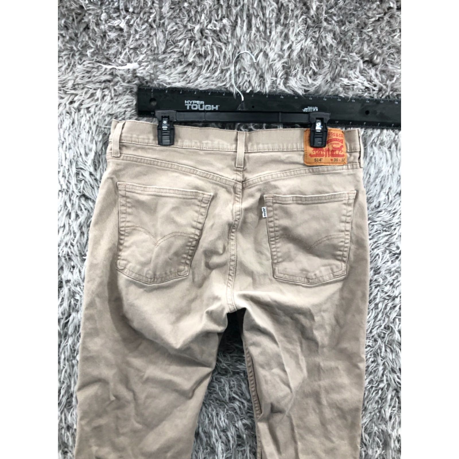 Levi's Levi's 514 Straight Jeans Mens Size 36x32 Mid Rise Medium Wash Beige - Levi's 500 Series Denim 5-Pocket Style Regular Fit Clothing mens Size US 36 / EU 52 - 7 Thumbnail
