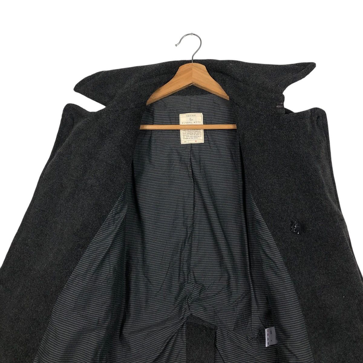 Japanese Brand 📌Iconic Black Wool Biker Jacket Double Collar Global Work Size US M / EU 48-50 / 2 - 15 Thumbnail