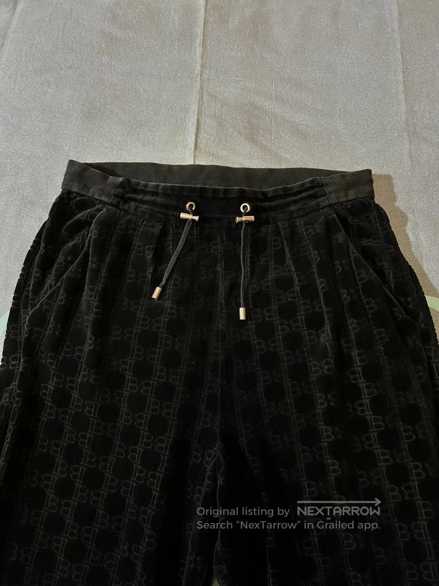 Balmain Balmain Velvet Embossed Wide-Leg Pants. Size 31" - 2 Thumbnail