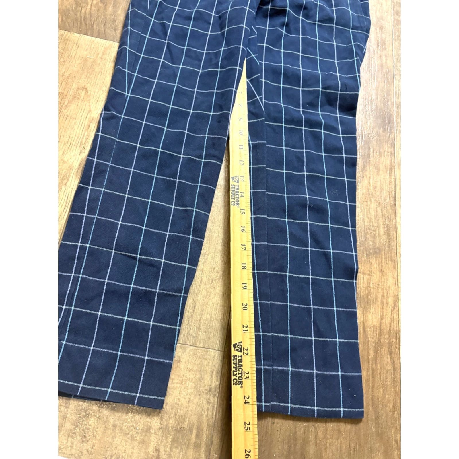 J. Jill J. Jill Pants Womens Size 6 Straight Ankle Blue Checkered Cotton Rayon Blend Regular 28" Waist Womens Size 28" / US 6 / IT 42 - 3 Thumbnail