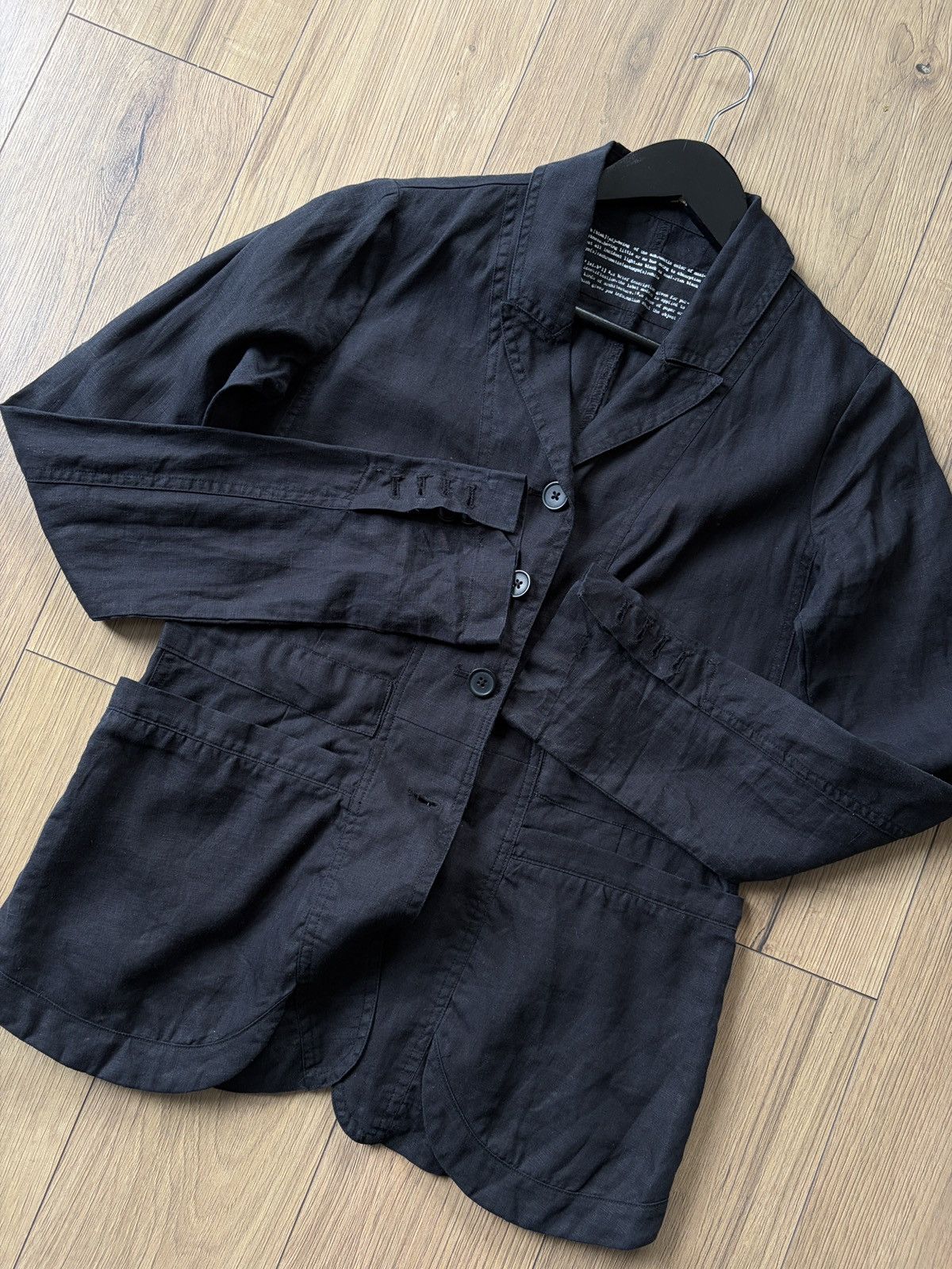 Rundholz Rundholz Black Linen Avant Garde Jacket Size XS / US 0-2 / IT 36-38 - 9 Thumbnail