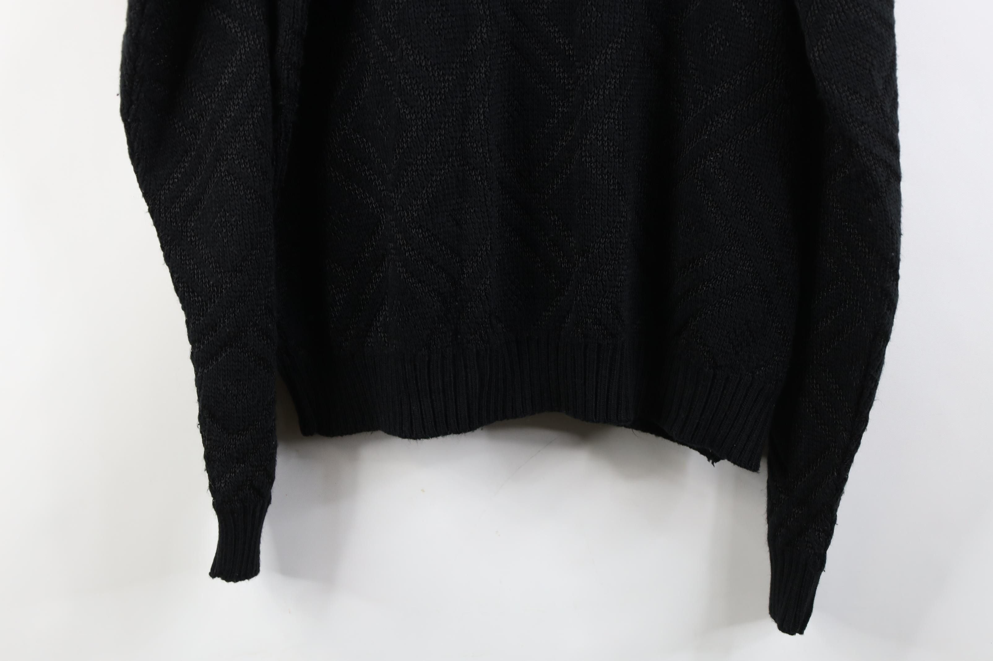 Vintage Vintage 90s Streetwear Collared Pullover Sweater Black USA Size US L / EU 52-54 / 3 - 12 Thumbnail