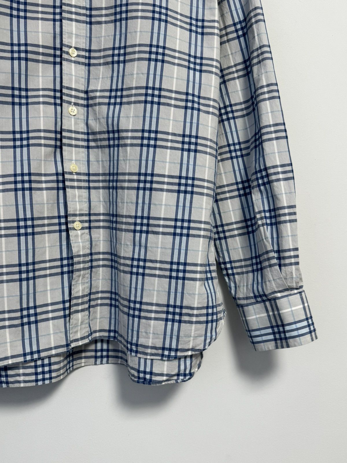 Burberry Vintage Burberry Nova Check Long Sleeve Blue Shirt Size US L / EU 52-54 / 3 - 3 Thumbnail