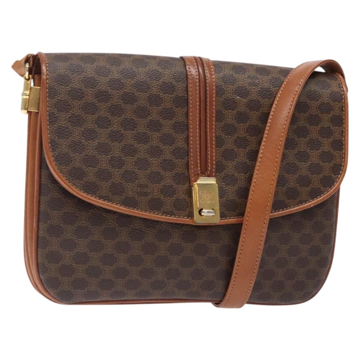 Celine CELINE Macadam Canvas Shoulder Bag Pvc Leather Brown Size ONE SIZE - 1 Thumbnail