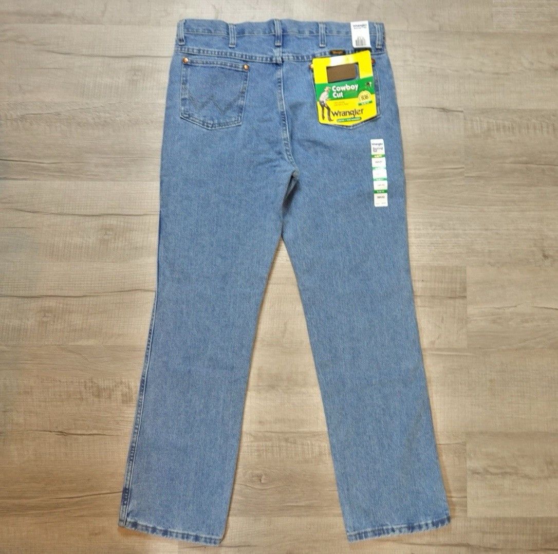 Wrangler NEW Wrangler 936 Blue Slim Fit Cowboy Cut Denim Jeans 36x32 Size US 36 / EU 52 - 6 Thumbnail