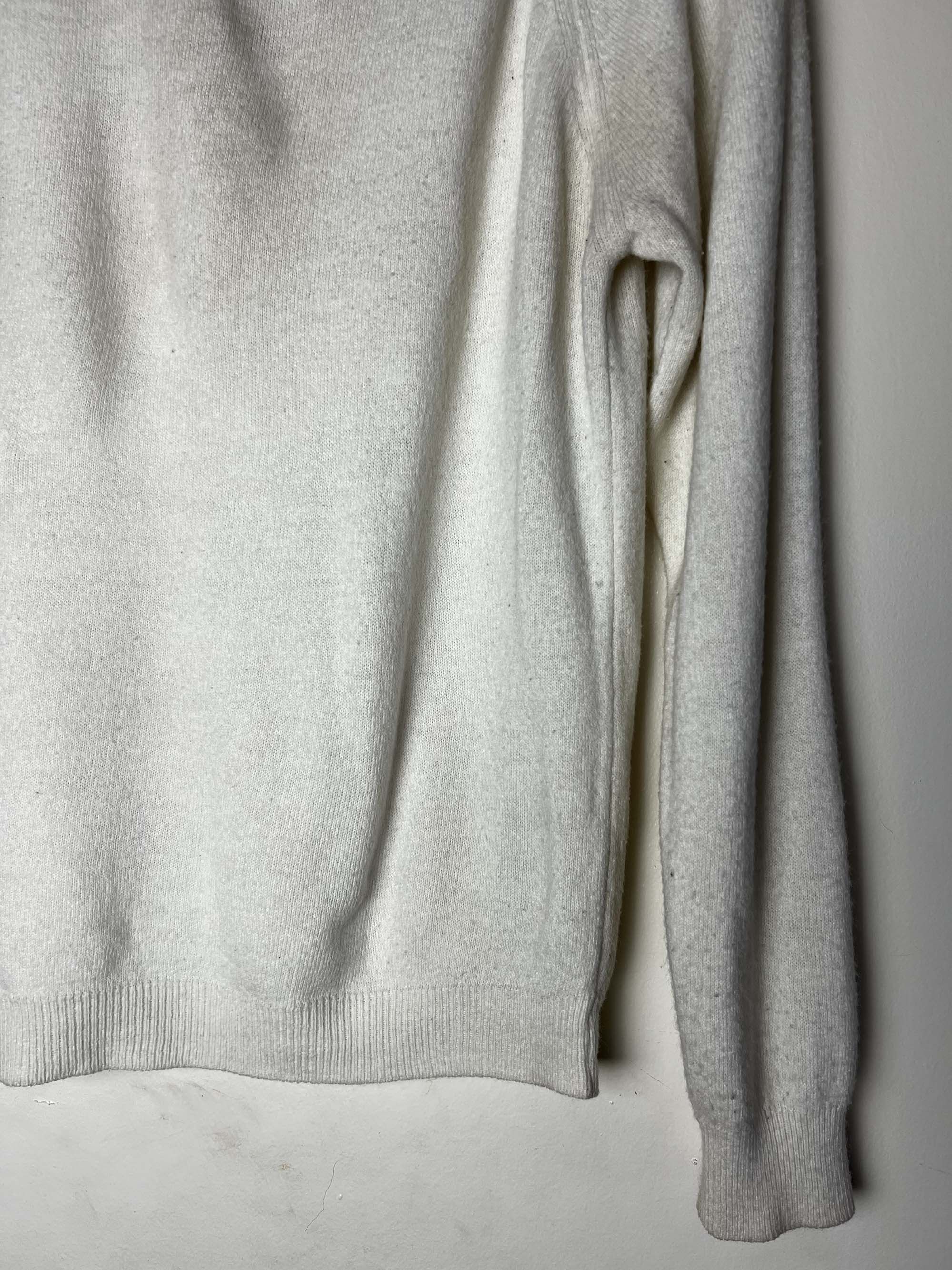 pandora Vintage 1960's Pandora Creamy Off White Mock-Neck Sweater Size M / US 6-8 / IT 42-44 - 3 Thumbnail
