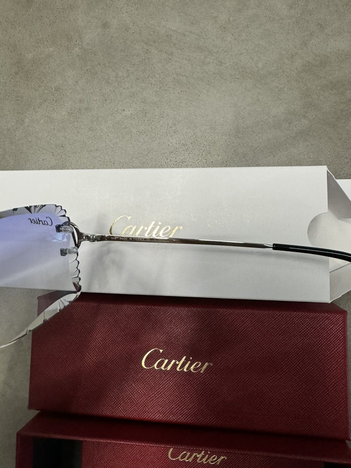 Cartier Cartier Big C Platinum Custom Diamond Cut Lens Rimless Size ONE SIZE - 3 Thumbnail