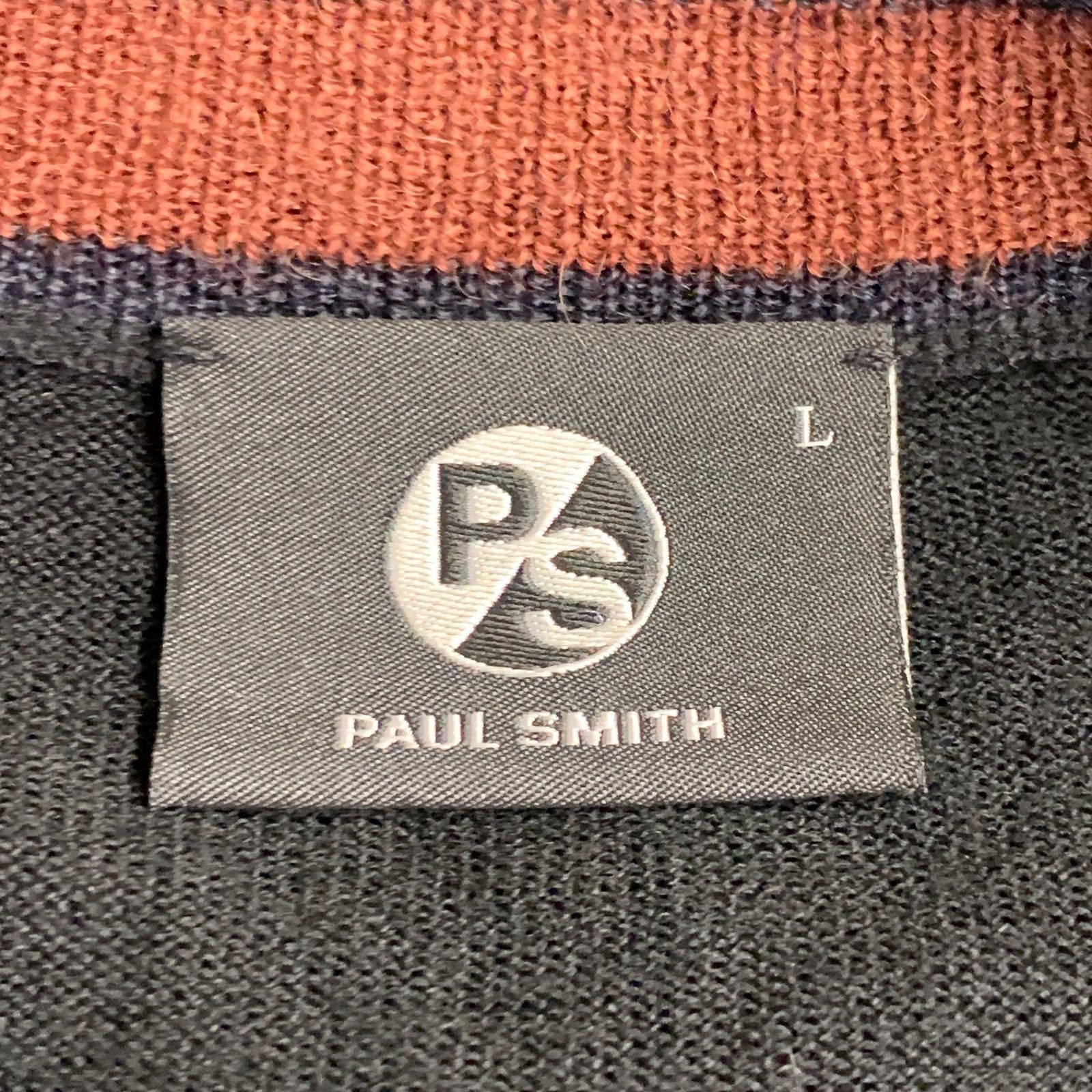 Paul Smith PS by PAUL SMITH Burgundy Contrast Trim Crew Neck Pullover Size US L / EU 52-54 / 3 - 5 Thumbnail