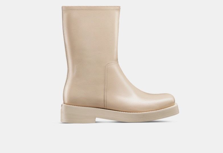 Dior o1w1db11224 Crinkled Calfskin Carlo Boots in Cream Size US 12 / EU 45 - 1 Thumbnail