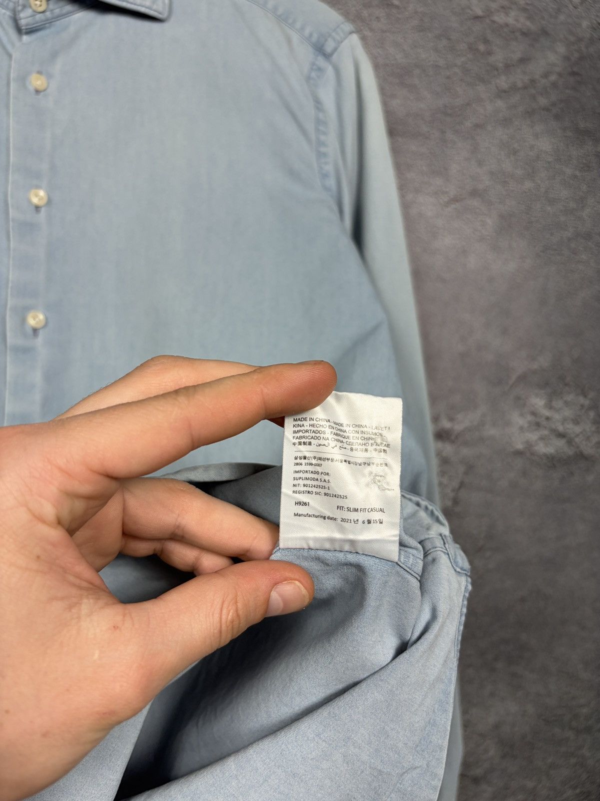 Suitsupply Suittsupply Egyptian Cotton Denim Classic Shirt Size M Size US M / EU 48-50 / 2 - 13 Thumbnail