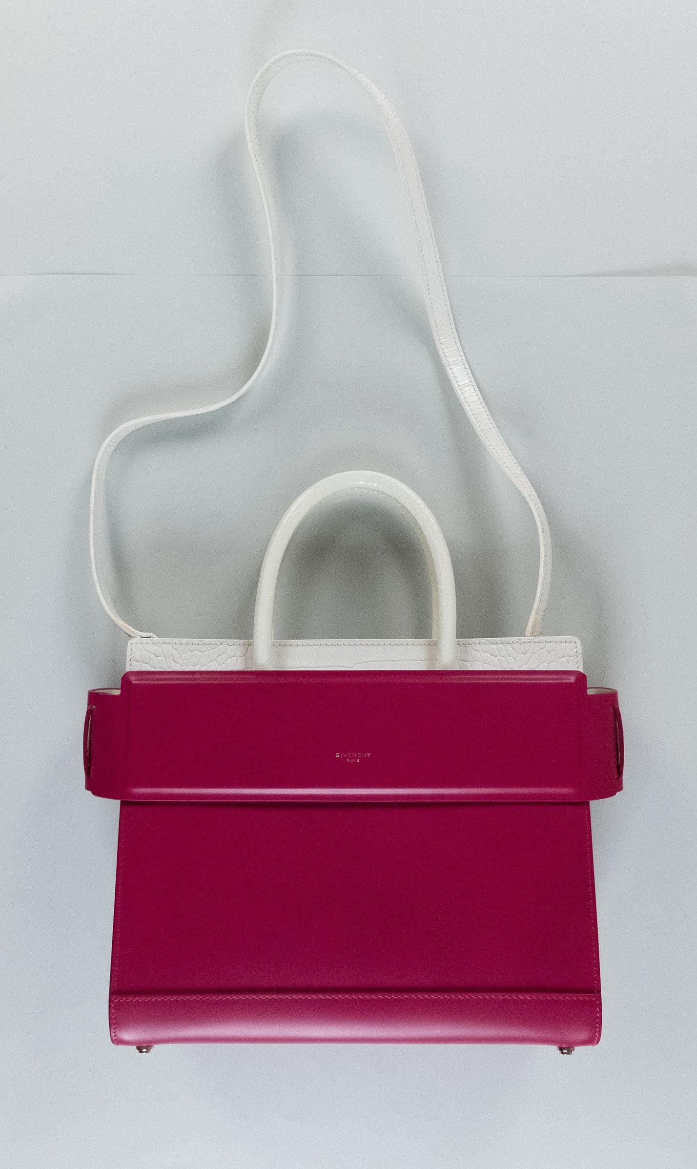 Givenchy GIVENCHY Horizon fuchsia pink & white leather satchel bag Size ONE SIZE - 1 Thumbnail