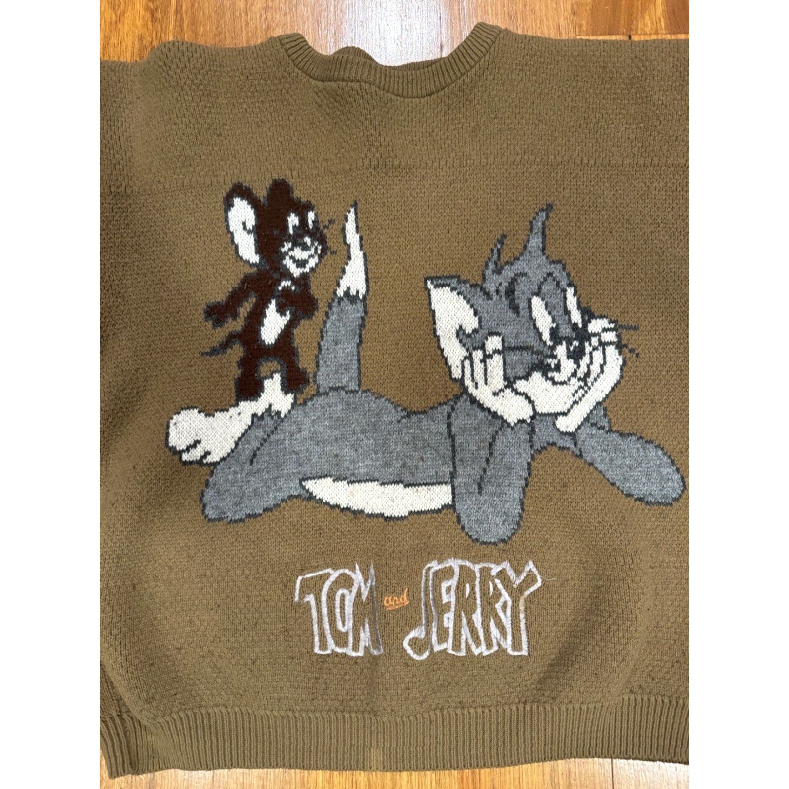 Vintage VINTAGE Iceberg Tom & Jerry Wool Acrylic Knit Sweater VTG 90 Cartoon Turner Italy XL Beige Mens Crew Neck Pullover Knit Wool Beig e Tom Jerry Size US XL / EU 56 / 4 - 5 Thumbnail