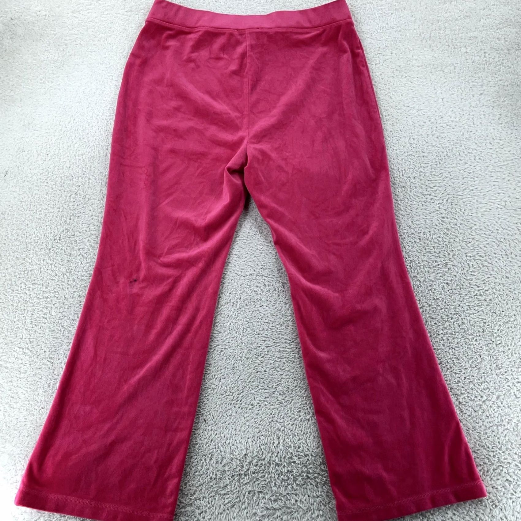 Juicy Couture Juicy Couture Sweatpants Pants Womens XL Pink Velour Lounge Yoga Rhinestone Logo Size 40" / US 18 - 4 Thumbnail