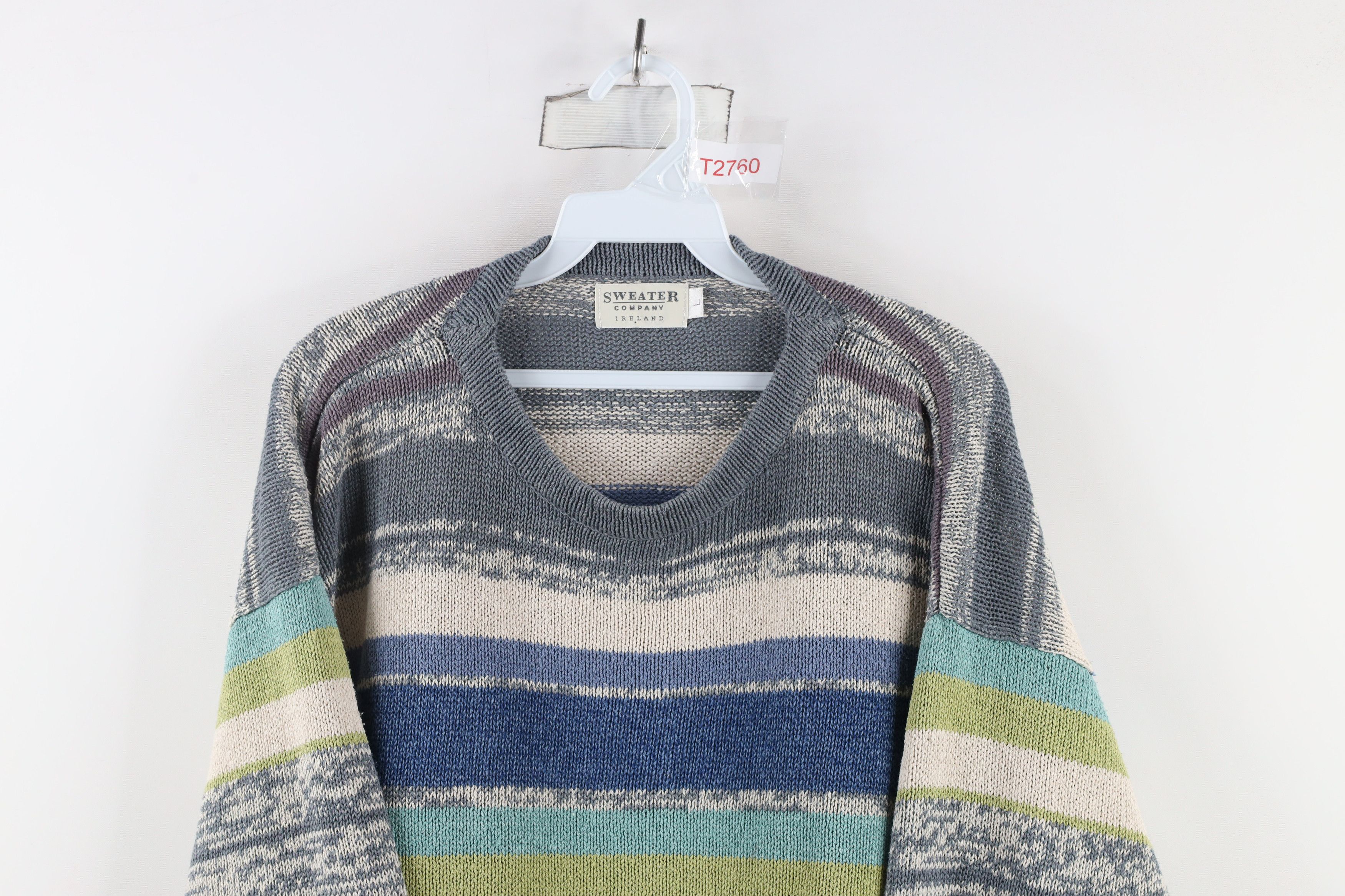 Vintage Vintage 90s Streetwear Striped Silk Linen Blend Knit Sweater Size L / US 10 / IT 46 - 2 Thumbnail
