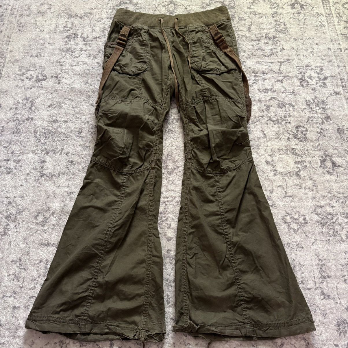 GOA Suspender Parachute Flared Cargo Pants Green F
