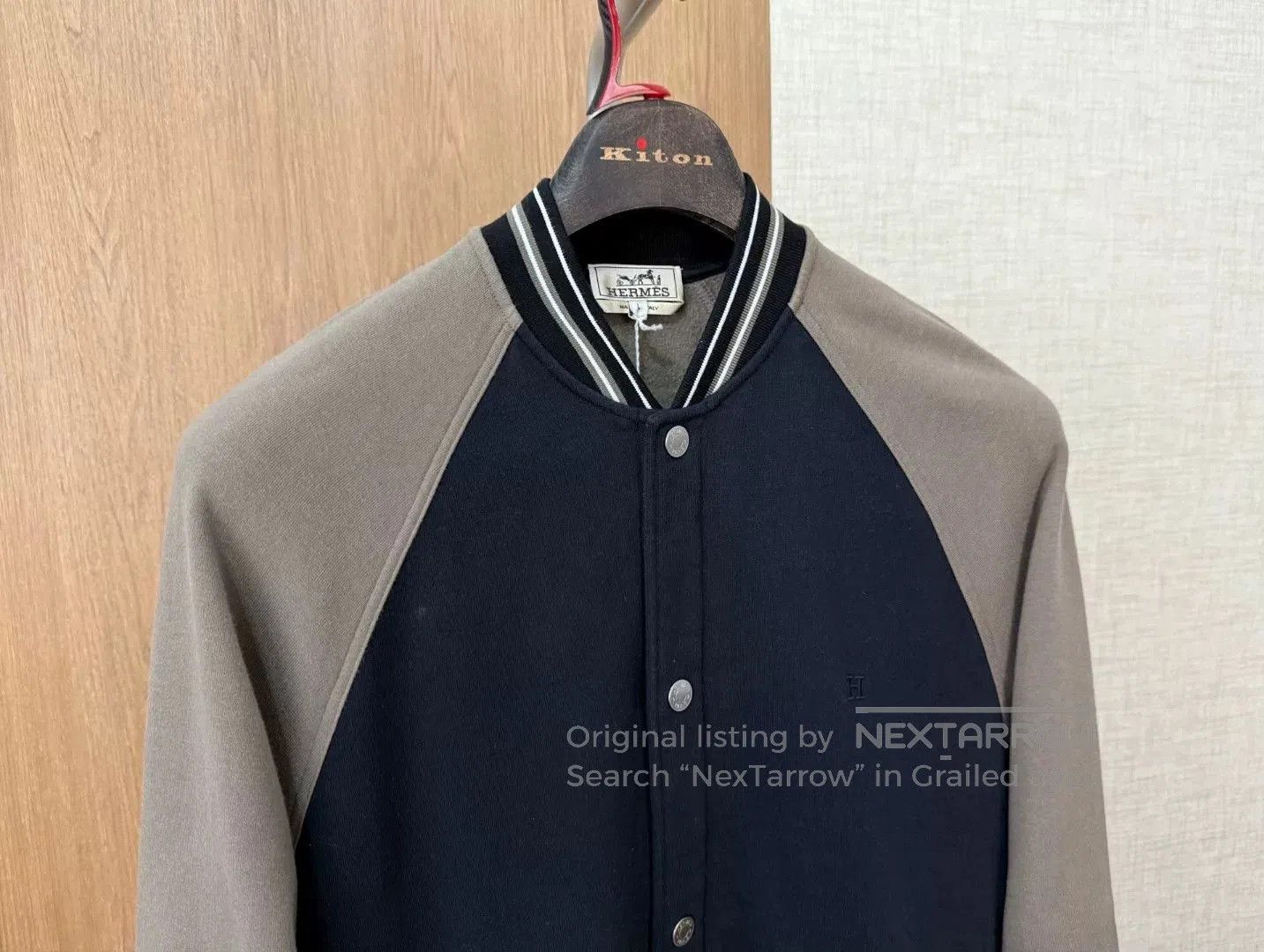 Hermes Hermes Men's Baseball Jacket with Fleece Lining. Size US L / EU 52-54 / 3 - 2 Thumbnail