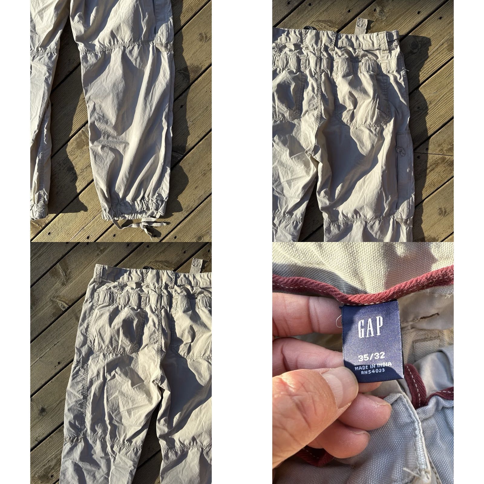 Gap Vintage Gap Cargo Tech Pants Mens 35x32 Khaki Multi Pocket Gorpcore Pants Size US 35 - 8 Thumbnail