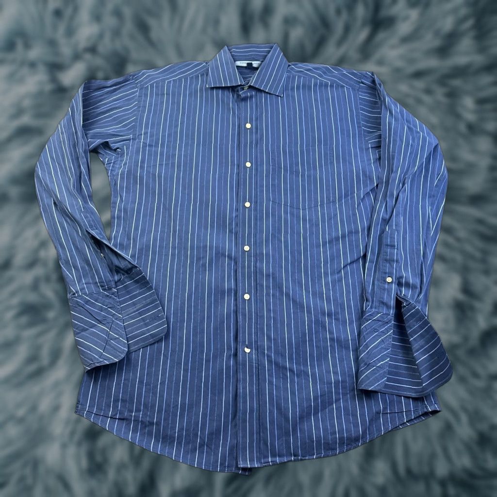 Tommy Hilfiger Tommy Hilfiger Shirt Mens Large Blue Button Up Career Top French Cuff Size US L / EU 52-54 / 3 - 1 Thumbnail