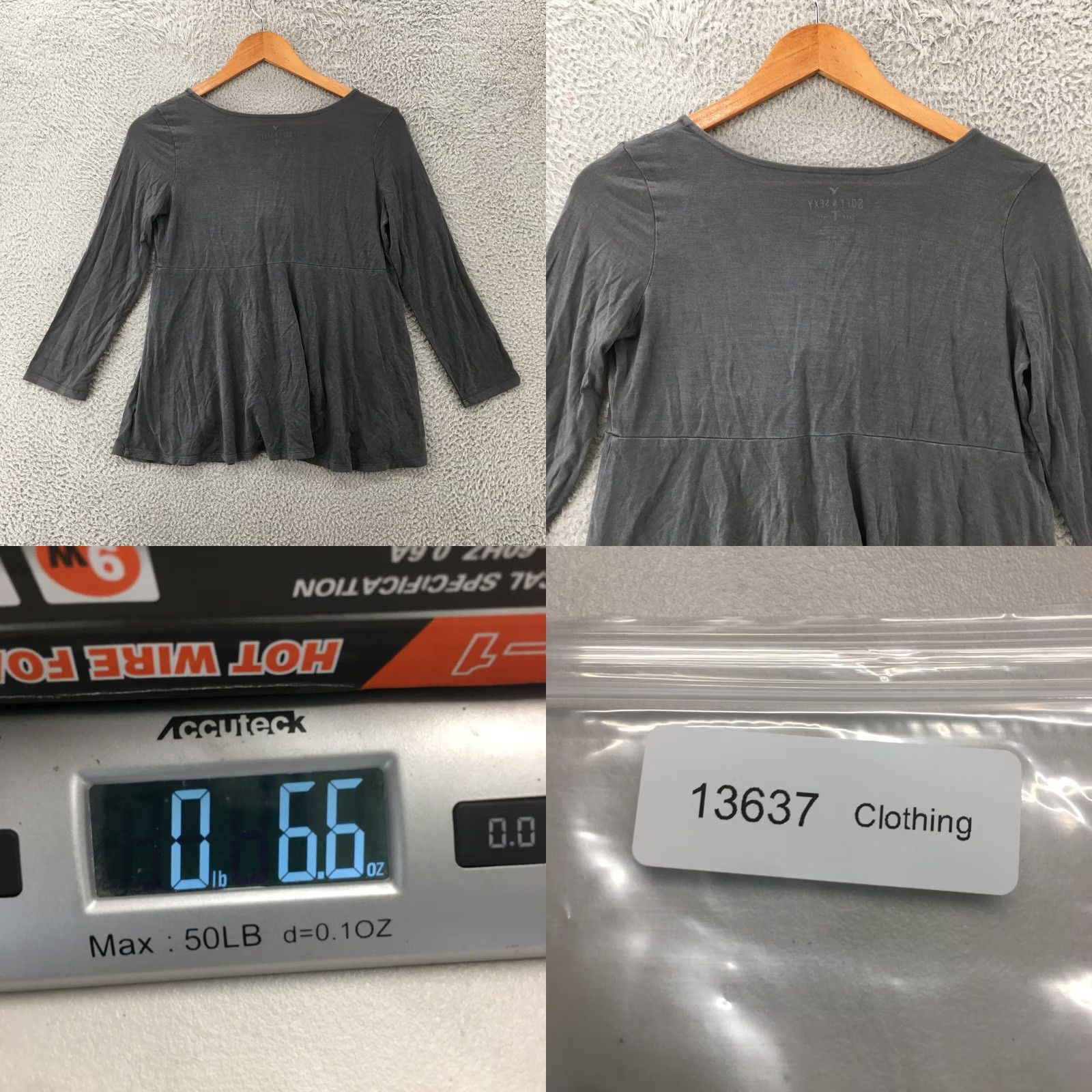 American Eagle Outfitters American Eagle Outfitters Blouse Womens Medium Grey V-Neck Bow Front Casual Shirt Womens Medium Grey V-Neck Bow Front Empire Cut Casual Size M / US 6-8 / IT 42-44 - 8 Thumbnail