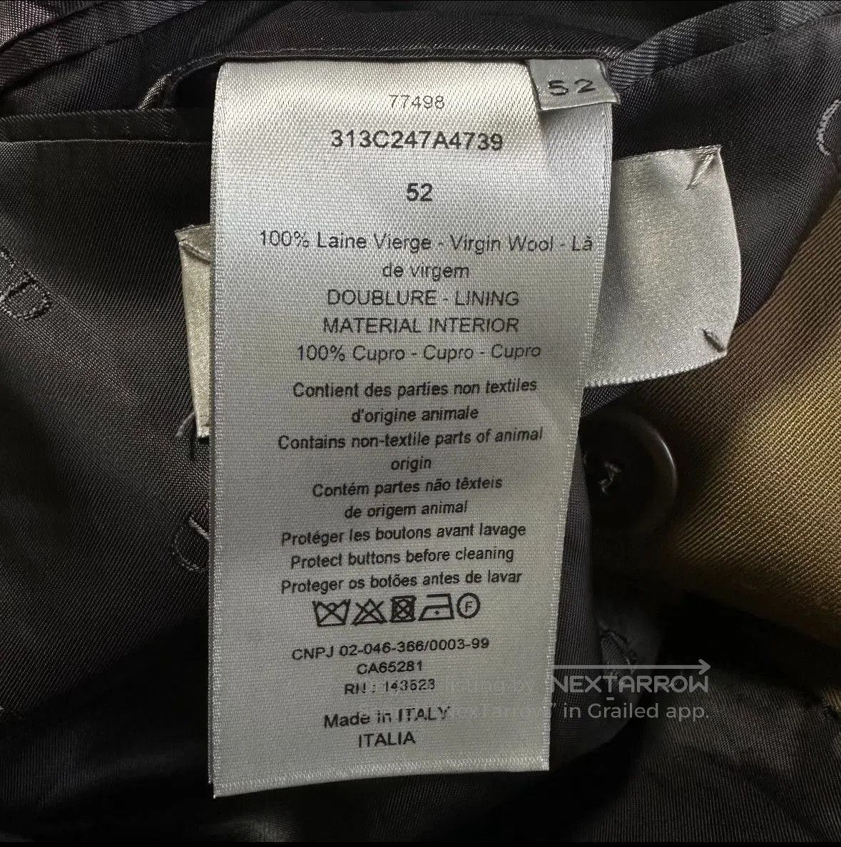 Dior Dior Brown Peak Lapel Double-Breasted Wool Blazer. Size US L / EU 52-54 / 3 - 6 Thumbnail