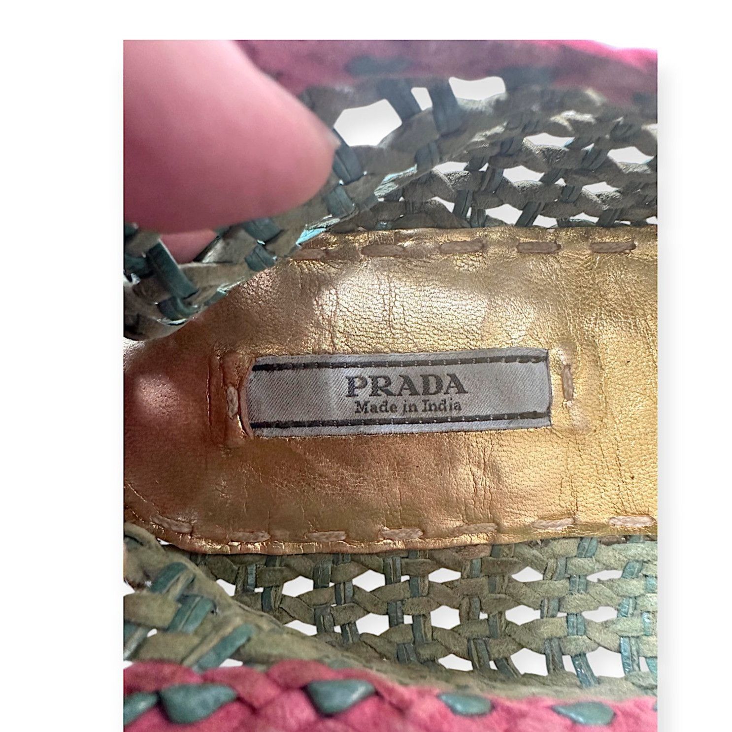 Prada Prada SS2010 Limited Edition Woven Madras Leather Flats – Si Size US 9 / IT 39 - 9 Thumbnail