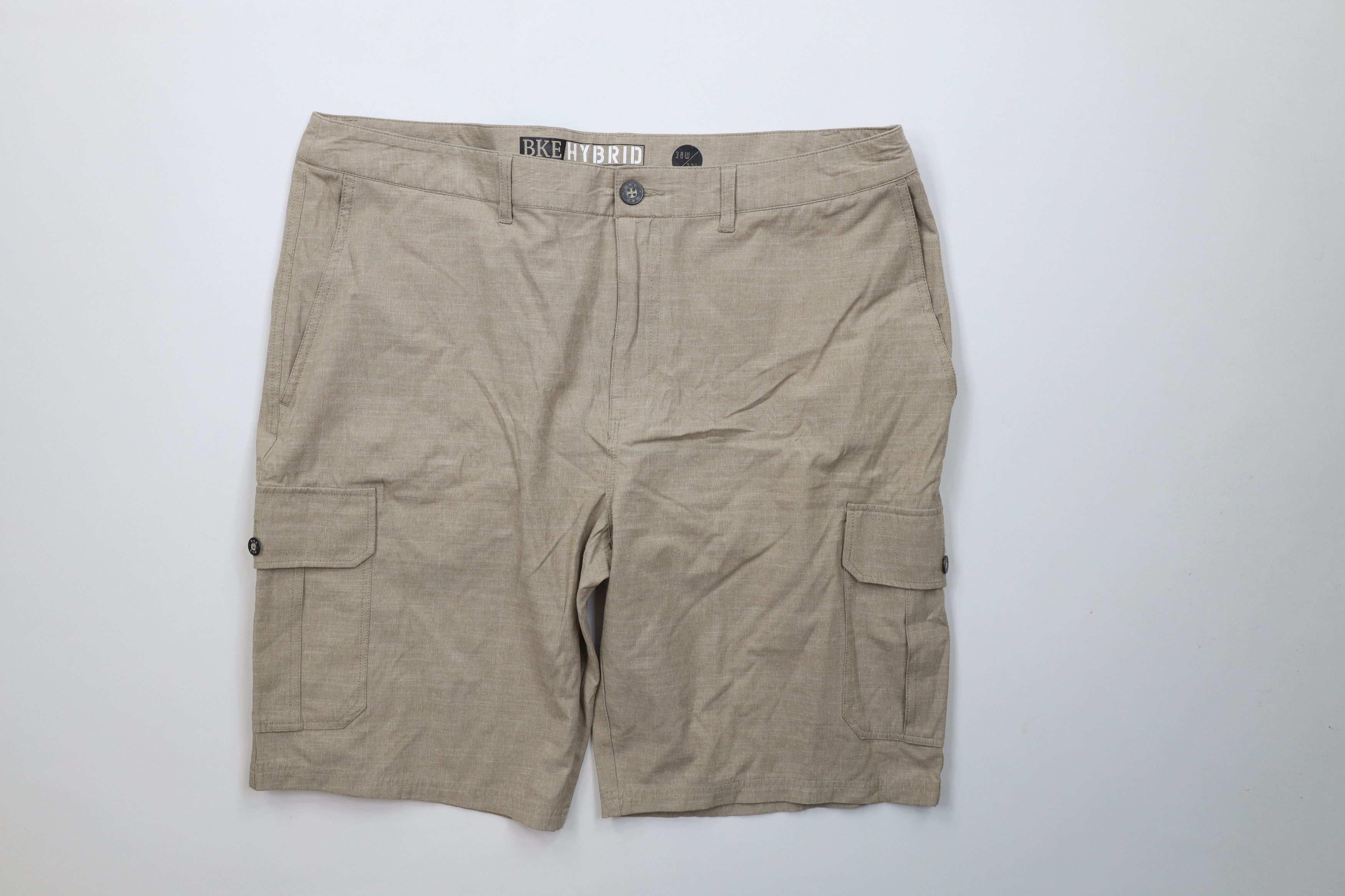 Vintage Buckle BKE Hybrid Chambray Stretch Cargo Shorts Beige Tan Size US 38 / EU 54 - 1 Thumbnail