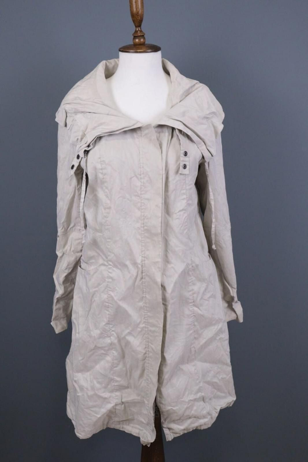 Designer Ladies Sarah Pacini Ivory Long Trench Coat Jacket Size M / US 6-8 / IT 42-44 - 1 Thumbnail