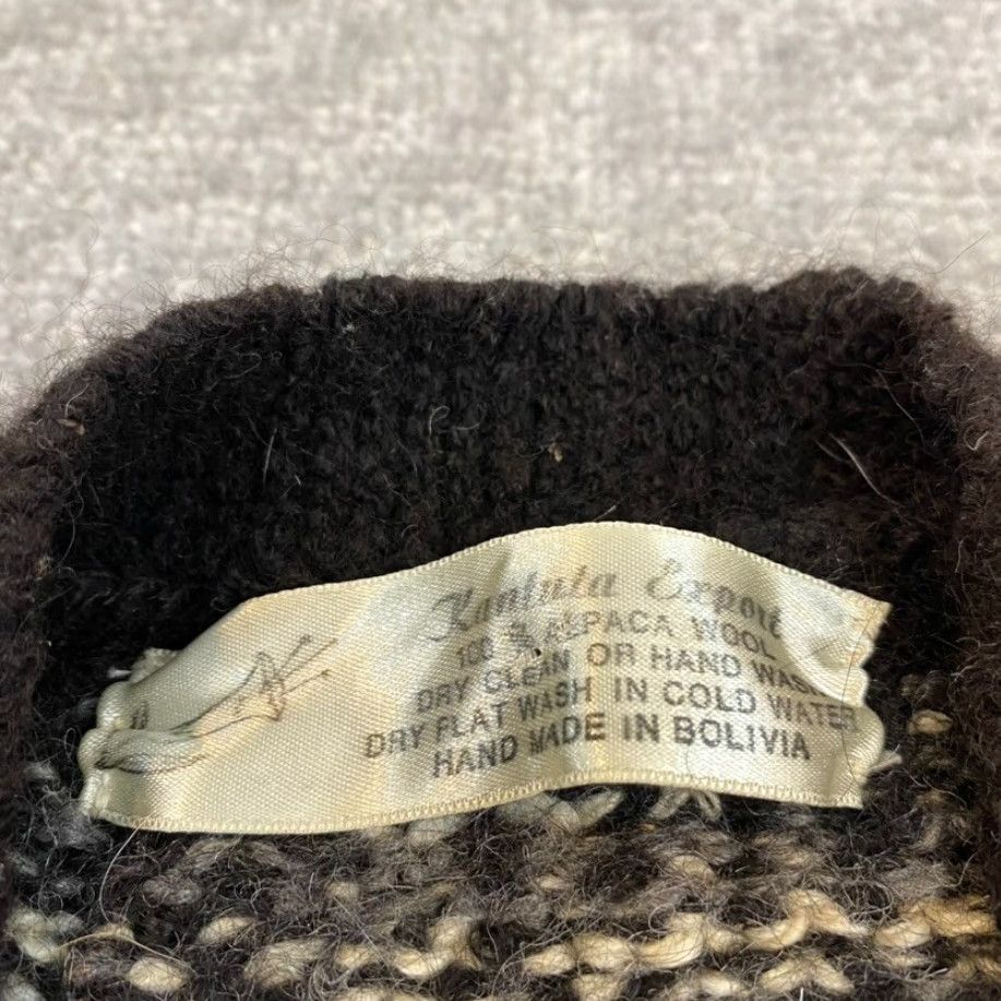 Vintage VINTAGE Hand Made Sweater Womens Medium Alpaca Wool Black Knit Cardigan Kantuta Exports Size M / US 6-8 / IT 42-44 - 2 Thumbnail