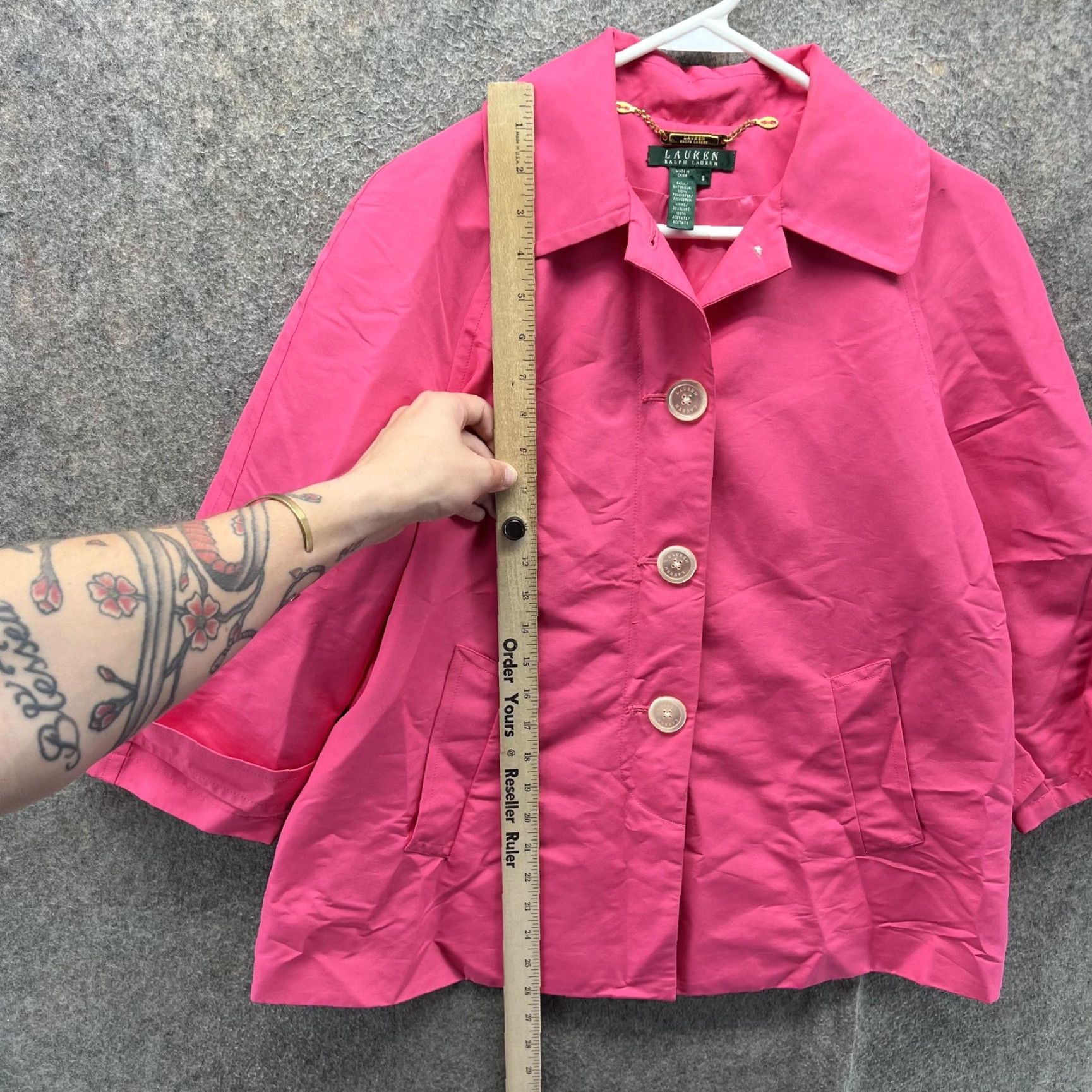 Ralph Lauren Lauren Ralph Lauren Jacket Womens Small Pink Button Front Short Swing Coat Size 28" / US 6 / IT 42 - 6 Thumbnail