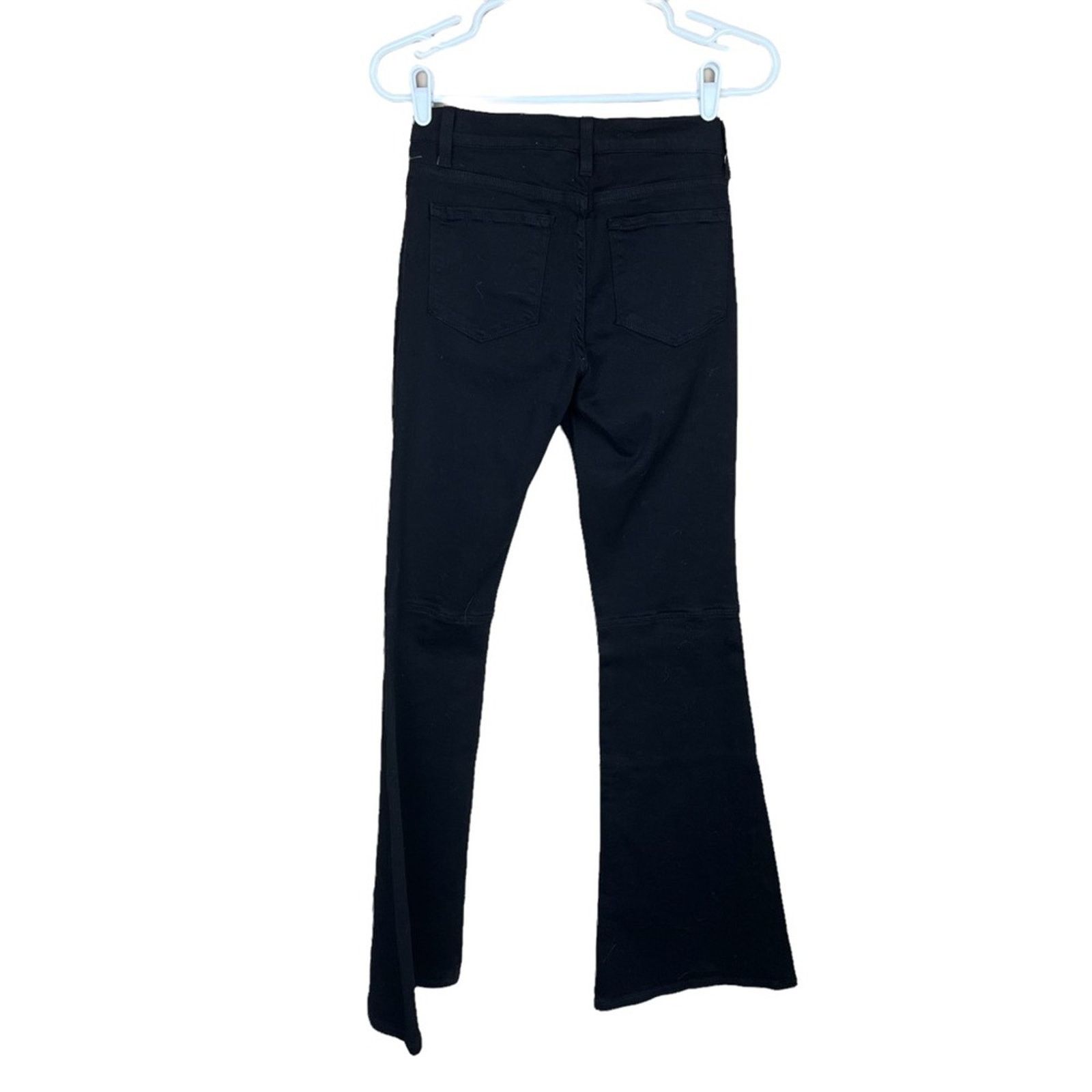 Nordstrom O2 Denim Black Flare Wide Leg Flare Bellbottom Denim Jean 27 Size 27" / US 4 / IT 40 - 2 Thumbnail