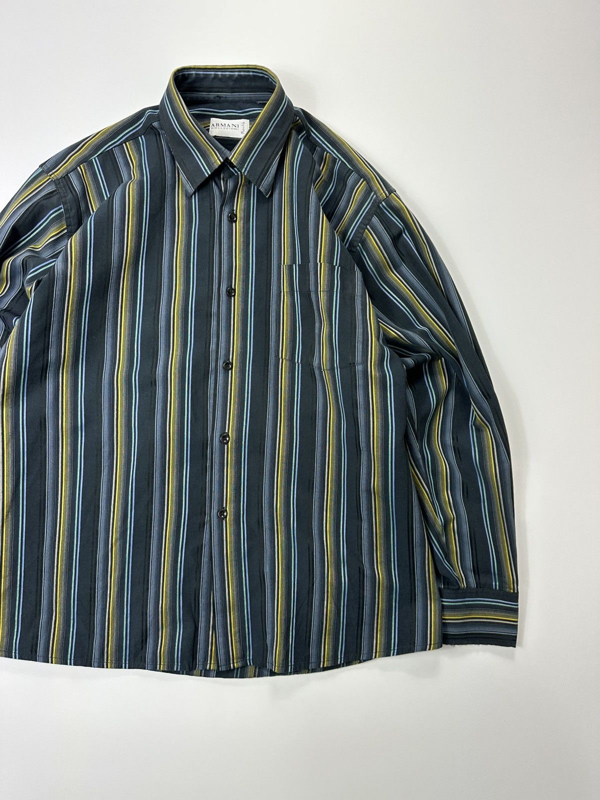 Armani Collezioni Armani Collezioni Stripped Dress Shirt Men's XL Size US XL / EU 56 / 4 - 3 Thumbnail