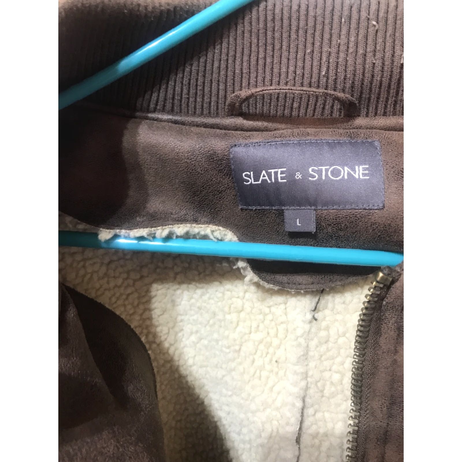 Vintage SLATE & STONE SHERPA LINED BOMBER Large Size US L / EU 52-54 / 3 - 2 Thumbnail
