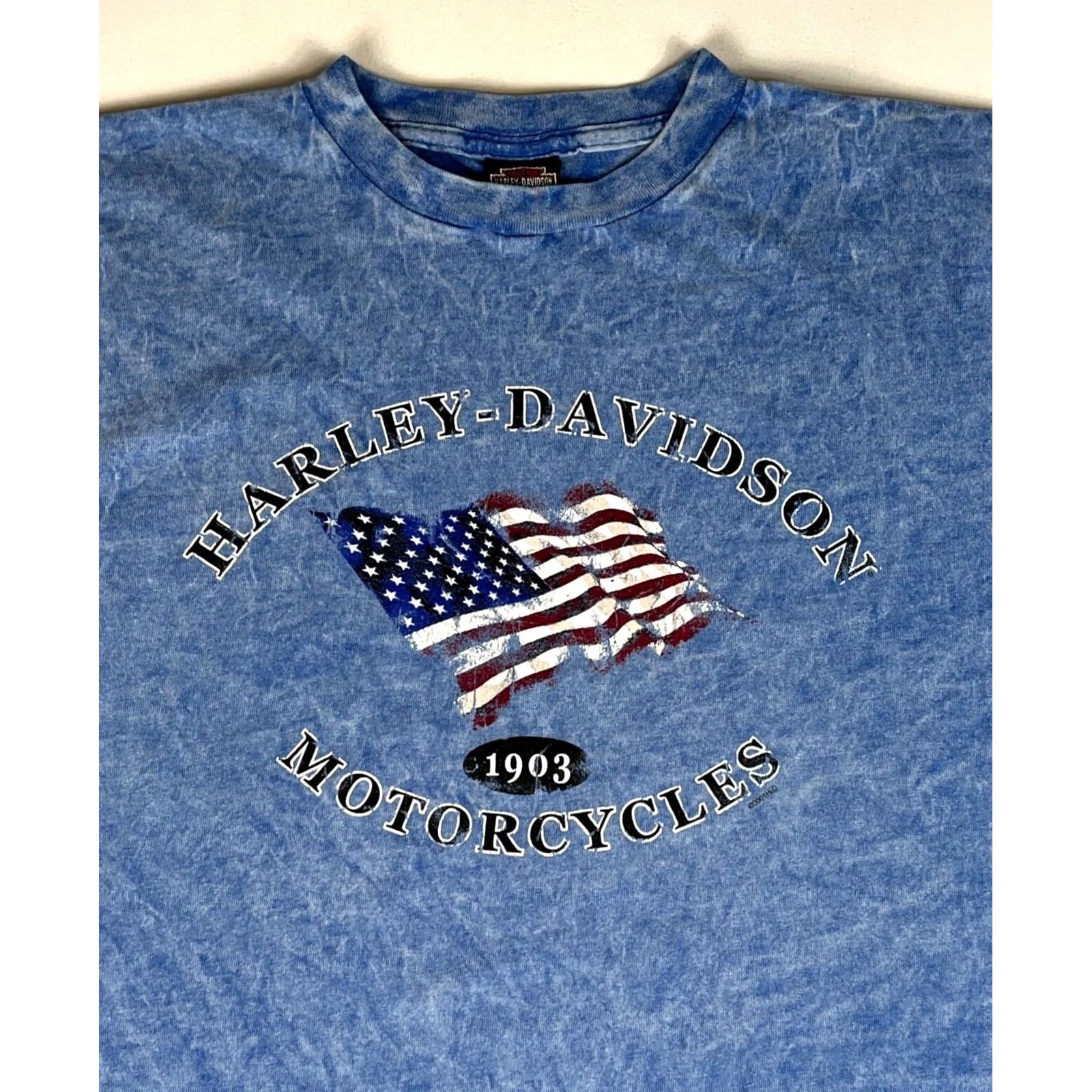Harley Davidson VINTAGE Harley-Davidson T-Shirt Daytona Beach XL Blue 2001 Tie Dye Men's Short Sleeve Crew Neck Made in USA Unisex? Size US XL / EU 56 / 4 - 4 Thumbnail