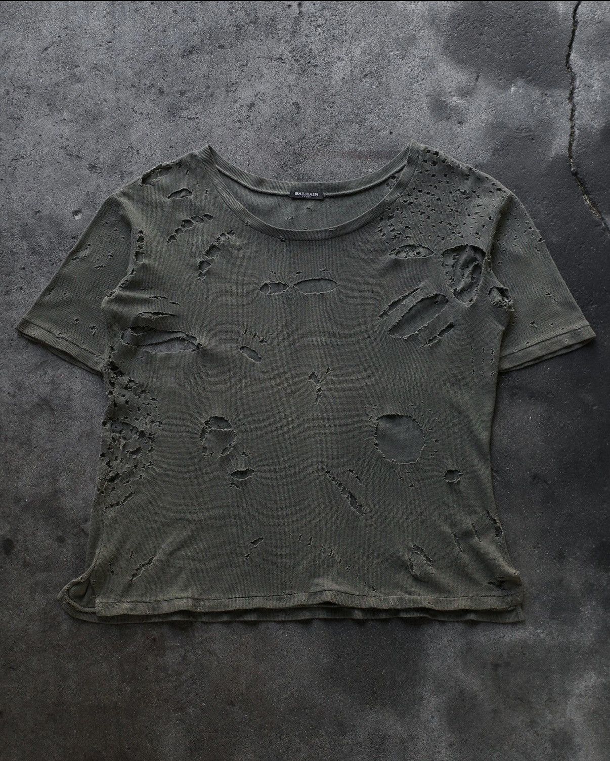 SS10 Distressed Thermal Bullet Tee - Christophe Decarnin