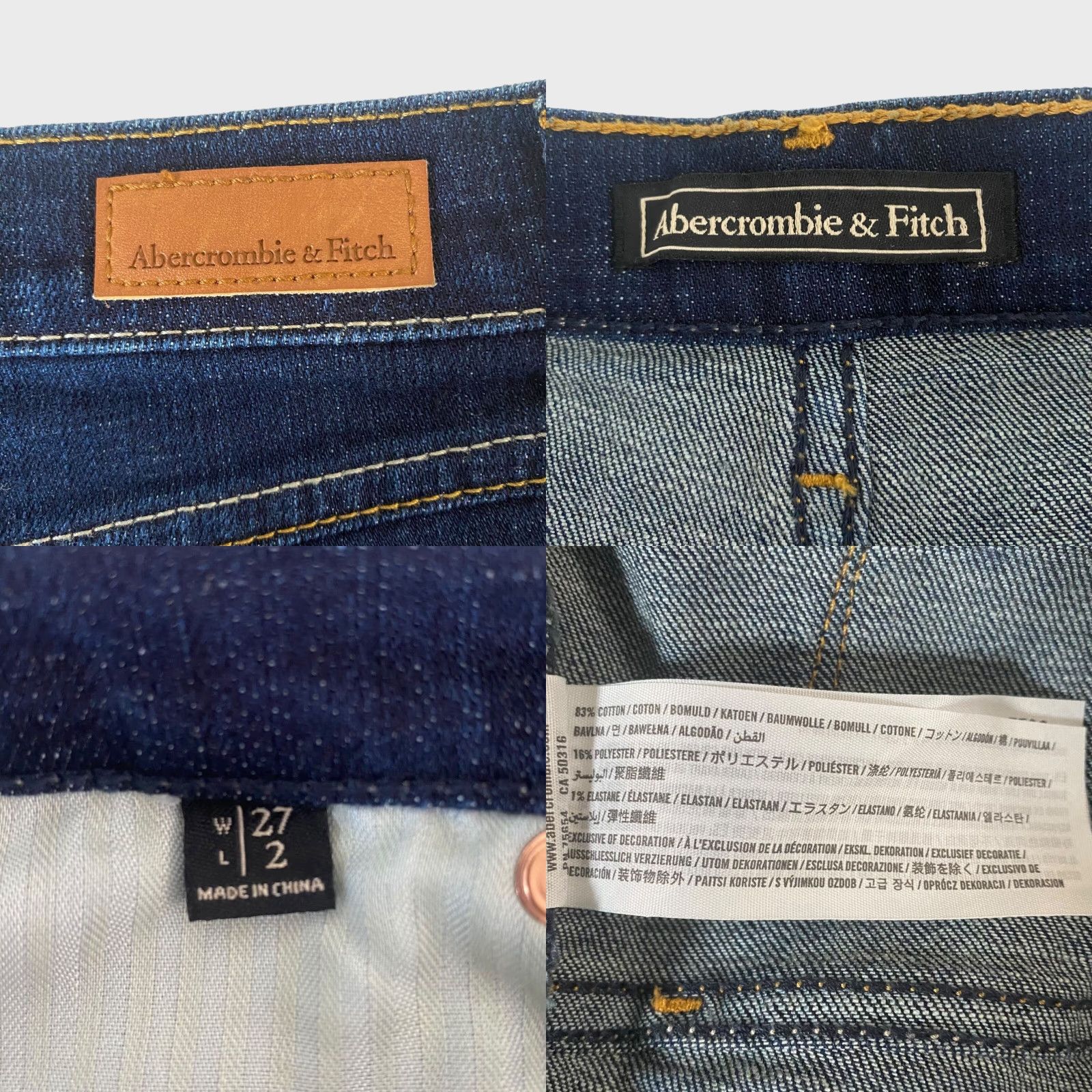Abercrombie & Fitch Abercrombie & Fitch Jeans Shorts Women Size 27 Dark Wash Denim Cut-Offs Stretch Size 27" / US 4 / IT 40 - 8 Thumbnail